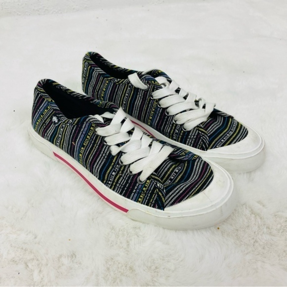 Rocket Dog memory foam Multicolor canvas Sneakers with Pink Accents size 8